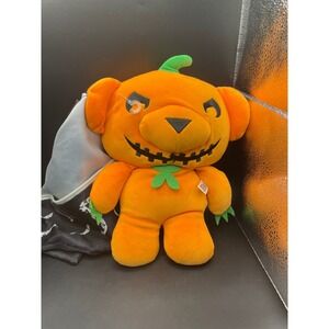 Deddy Bears Squash Jack O Lantern Pumpkin Plush 12 inch Halloween Bear with Bag